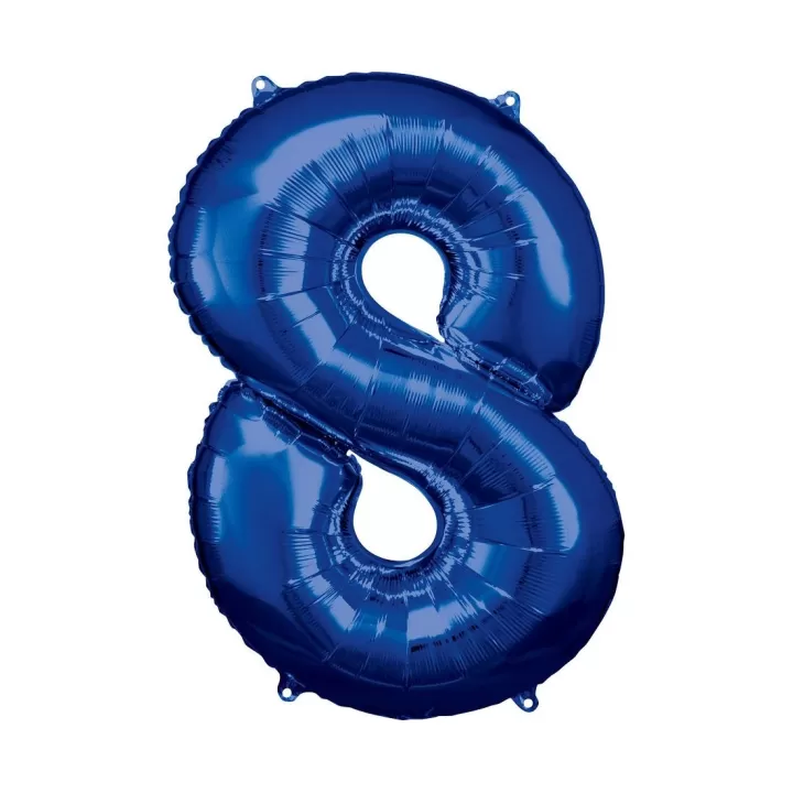 Foil number ''8' blue 86cm