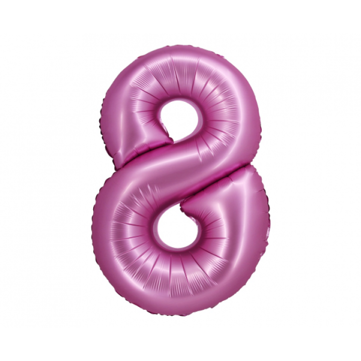 Foil number ''8'' fuchsia 76cm