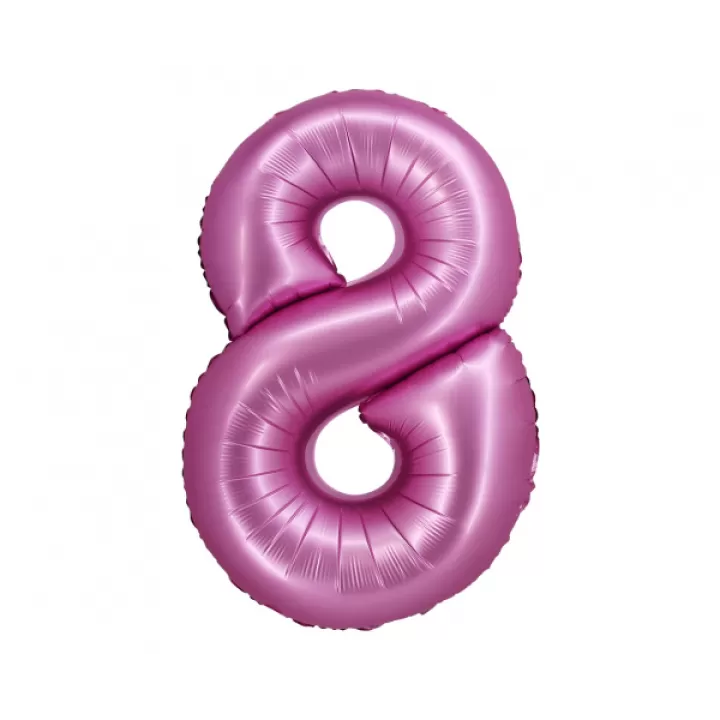 Foil number ''8'' fuchsia 76cm