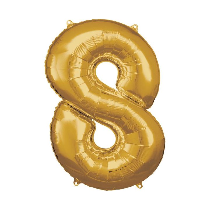 Foil number ''8' gold 86cm