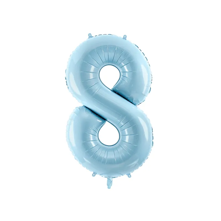 Foil number ''8'' light blue 86cm