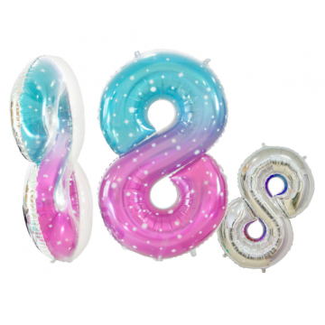 Foil number ''8'' mermaid color 78cm