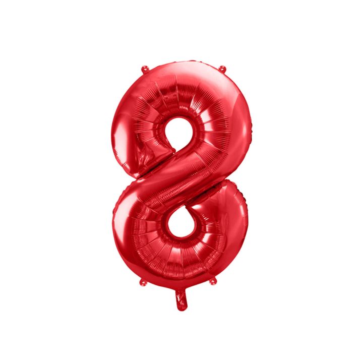 Foil Number ''8'' Red 86cm.