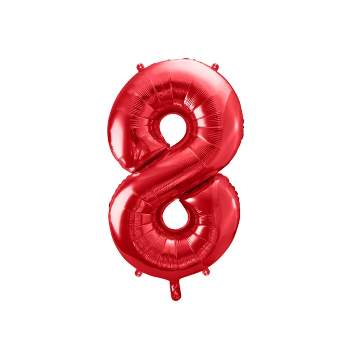 Foil Number ''8'' Red 86cm.