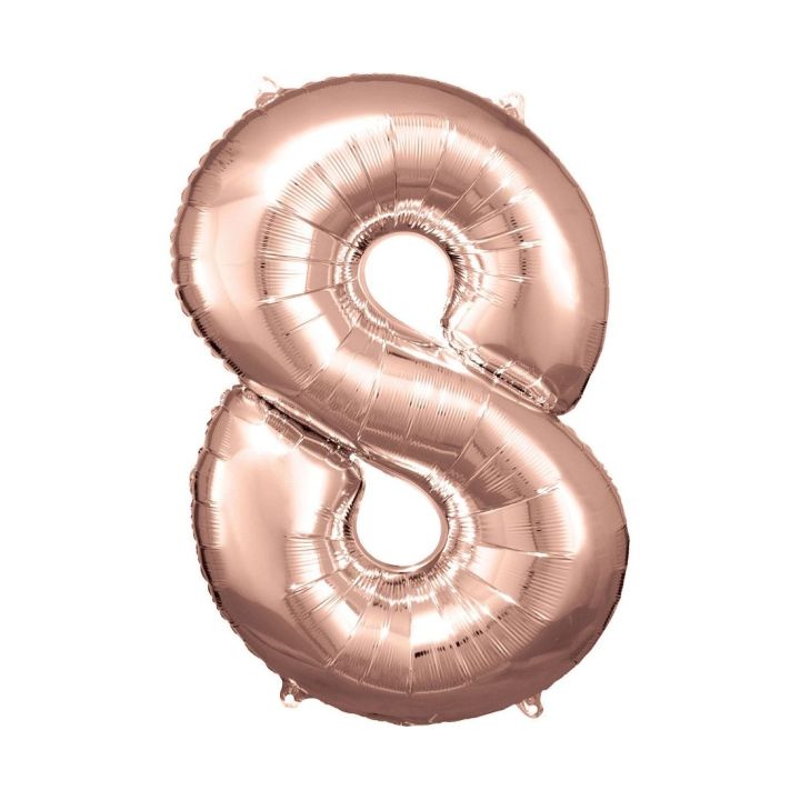 Foil number ''8' rose gold 86cm