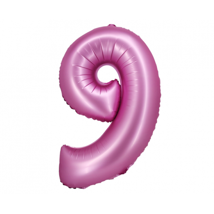 Foil number ''9'' fuchsia 76cm