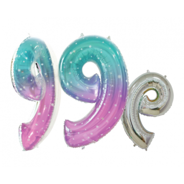Foil number ''9'' mermaid color 78cm