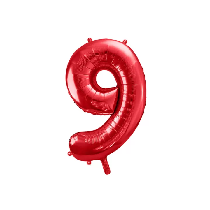 Foil Number ''9'' Red 86cm.