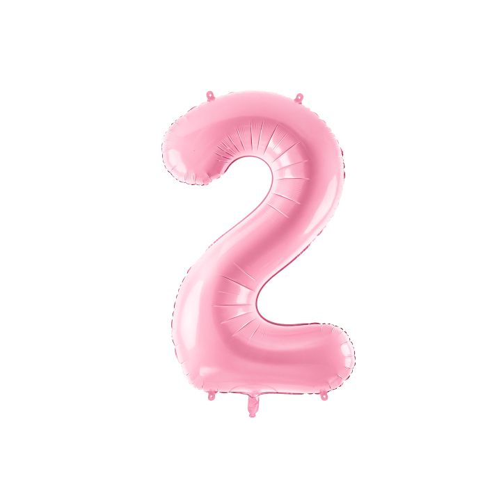 Foil number ''2'' Pink 86cm