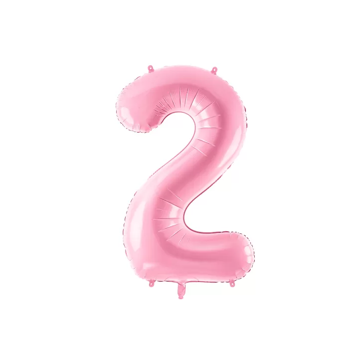 Foil number ''2'' Pink 86cm