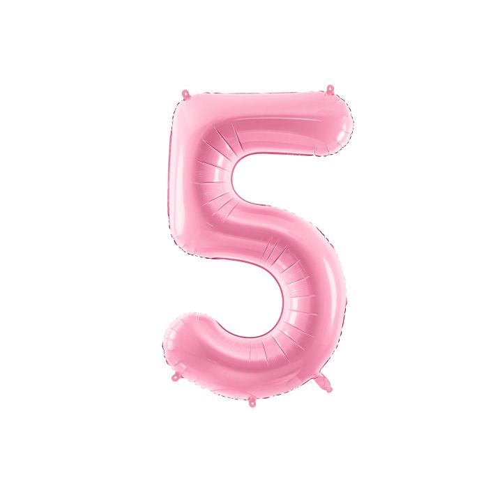 Foil number ''5'' Pink 86cm