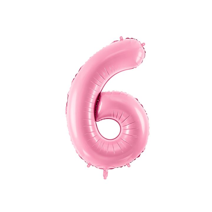 Foil number ''6'' Pink 86cm