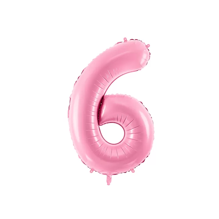 Foil number ''6'' Pink 86cm