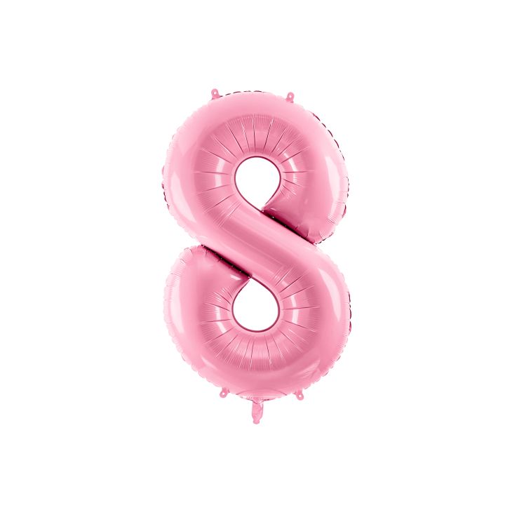Foil number ''8'' Pink 86cm