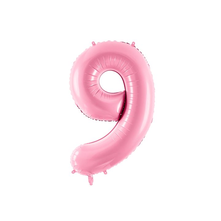 Foil number ''9'' Pink 86cm