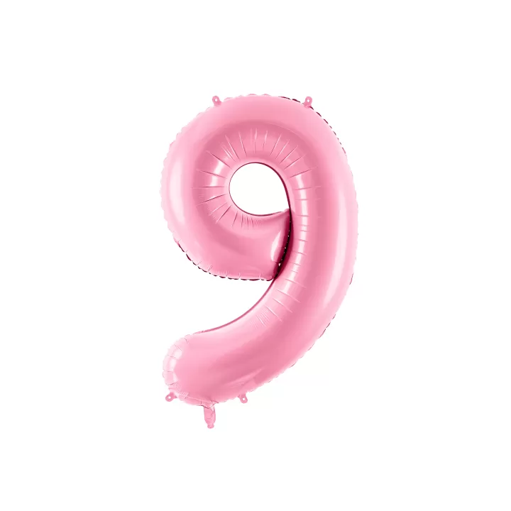 Foil number ''9'' Pink 86cm