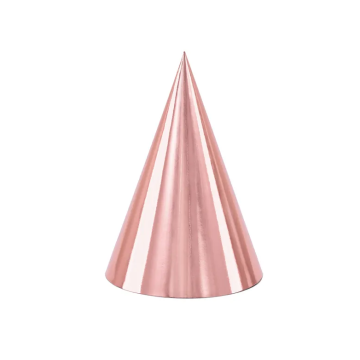 Paper Party Hats Rose Gold 16cm. 5pcs. 