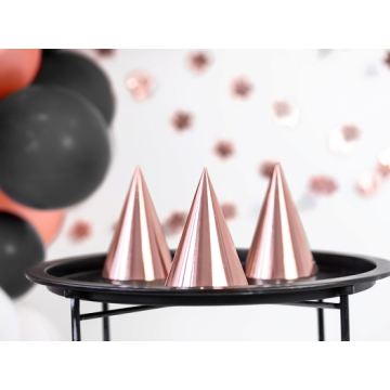 Paper Party Hats Rose Gold 16cm. 5pcs. 