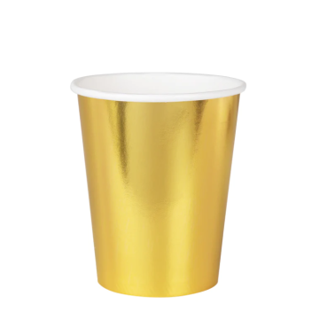 Paper Cups Gold 220ml 6 pcs