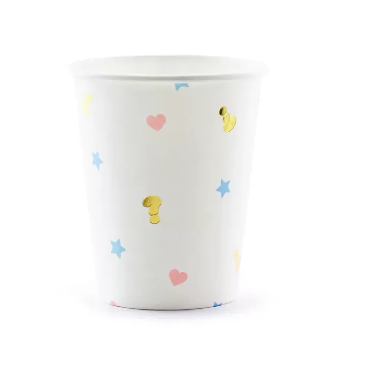 Paper cups for gender reveal 200ml, 6pcs.