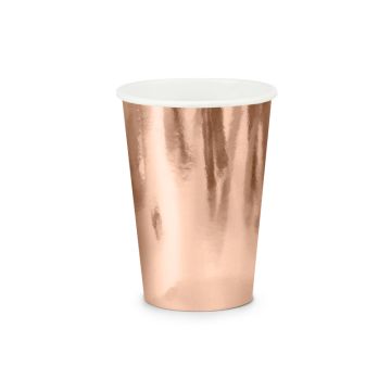 Party Paper cups Rose Gold 220ml 6 pcs