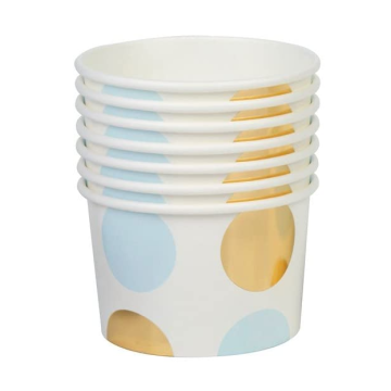 Ciel Ice Cream Cups With Gold Dots.