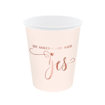 Paper Cups ''She said yes'' 220ml, 6pcs.