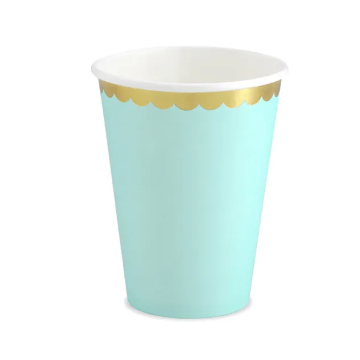 Paper Cups Mint 6pcs, 220ml.
