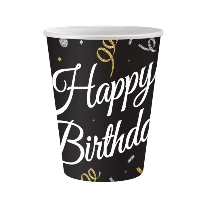 Χαρτινα Ποτηρια Happy Birthday 6τμχ.
