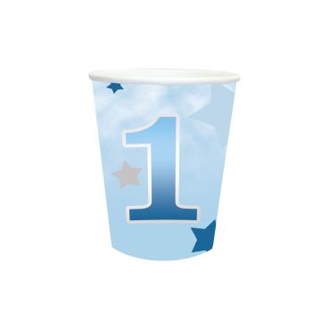 Paper Cups First Birthday Boy 250ml.6pcs