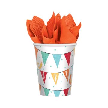 Party Paper cups farm animals 250ml 8 pcs