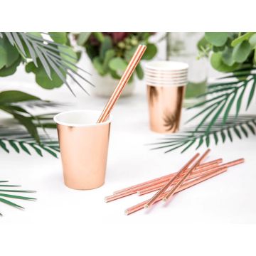 Party Paper cups Rose Gold 220ml 6 pcs