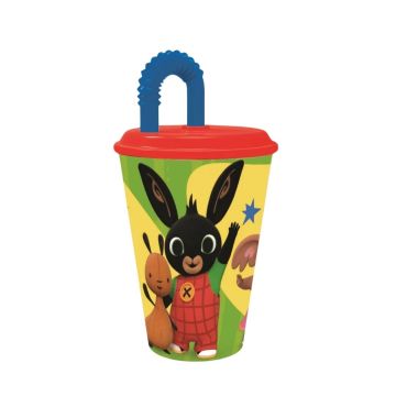 Bing Plastic Cup With Straw