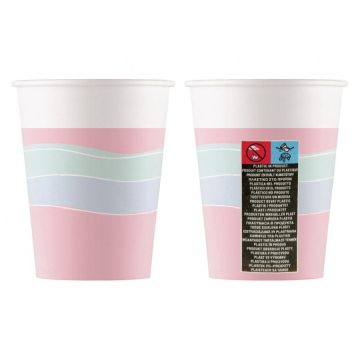 Paper cups party pastel 8pcs 200ml
