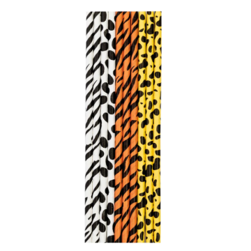 Animal Print  Paper Straws 10 pcs, 20cm.