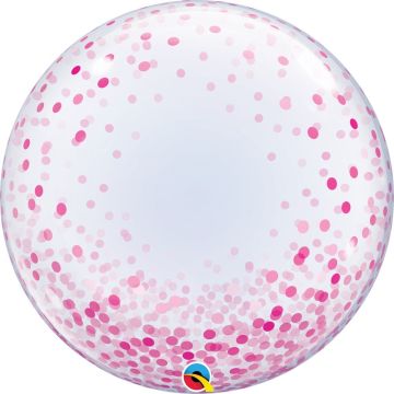 Bubble balloon with pink confetti 61cm Bubble balloon with pink confetti 61cm
