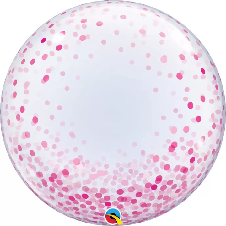 Μπαλονι Bubble με ροζ κομφετι 61εκ