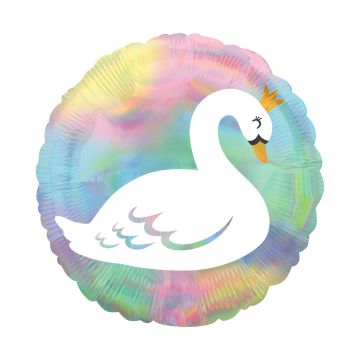 Foil Balloon Iridescent Swan 45cm.