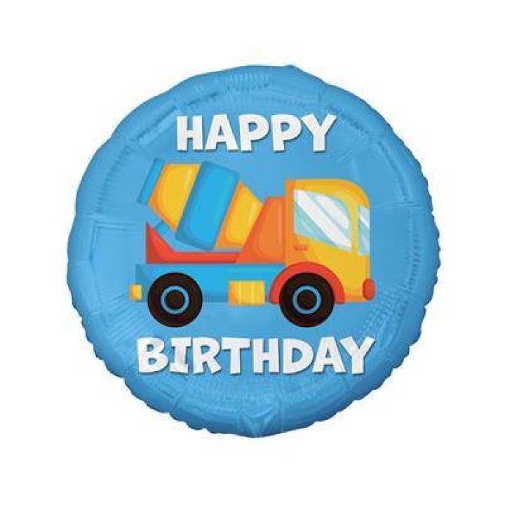 Foil Balloon Concrete Mixer ''Happy Birthday'' 36cm.