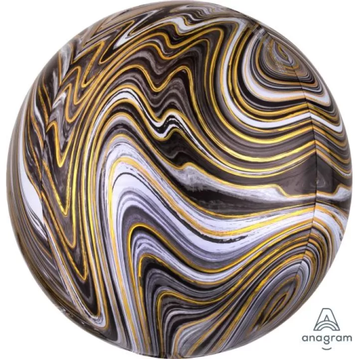 Μπαλονι Φοιλ Marble Μαυρο 38 x 40 εκ.