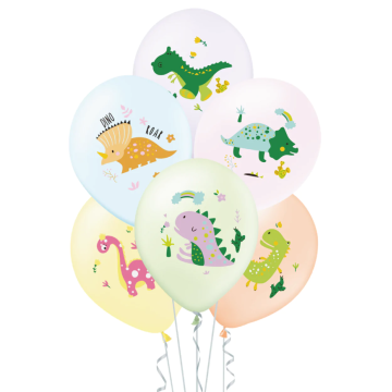 Dinosaurs latex balloon set 6pcs.