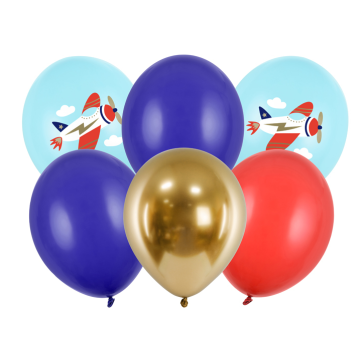 Latex Balloons Airplane 6pcs, 30 cm