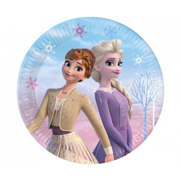 Paper Plates Frozen 23cm. 8pcs.  (plastic free) Paper Plates Frozen 23cm. 8pcs.  (plastic free)