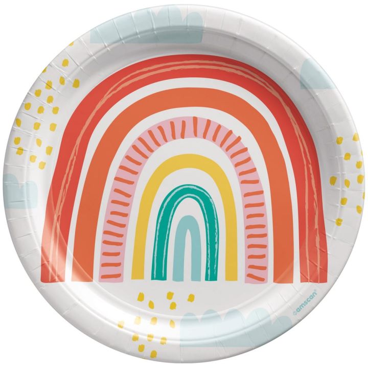 Paper Plates Rainbow 23cm. 