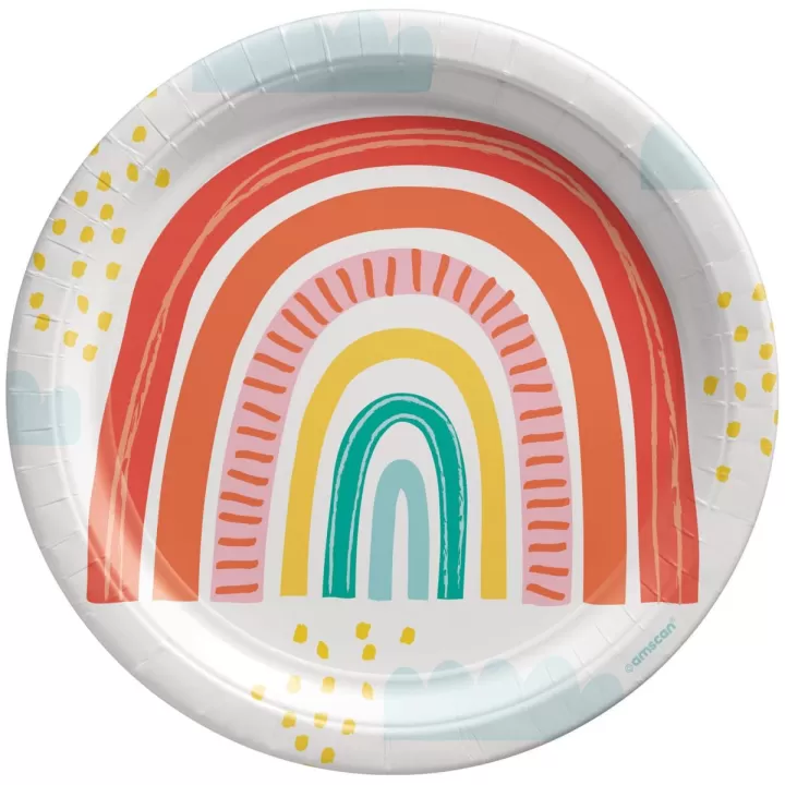 Paper Plates Rainbow 23cm. 