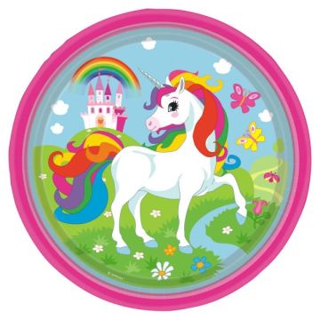 Paper Plates Unicorn 23cm. 6pcs.  (plastic free)