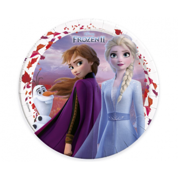 Paper Plates Frozen 23cm. 8pcs.  (plastic free) Paper Plates Frozen 23cm. 8pcs.  (plastic free)