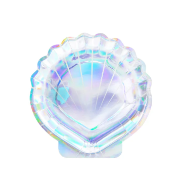 Paper Plates Seashell 20cm. 6pcs.  (plastic free)
