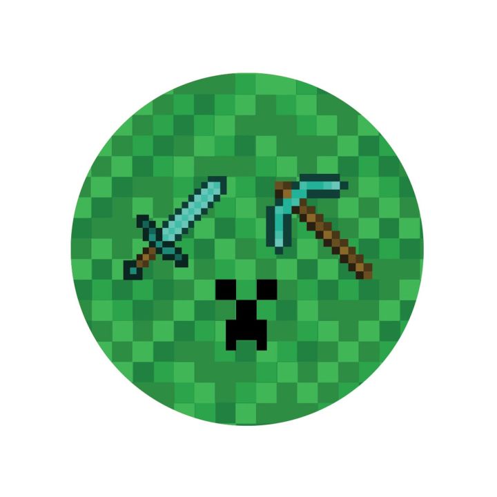 Paper plates Pixels TNT Minecraft 18cm. 6 pcs