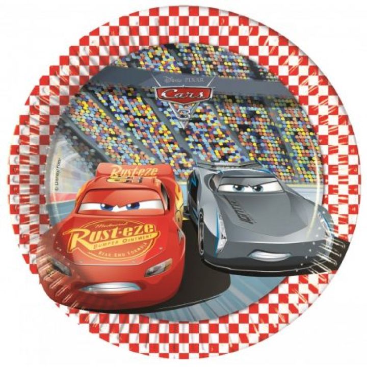Paper Plates McQueen 20cm. 8pcs.  (plastic free)